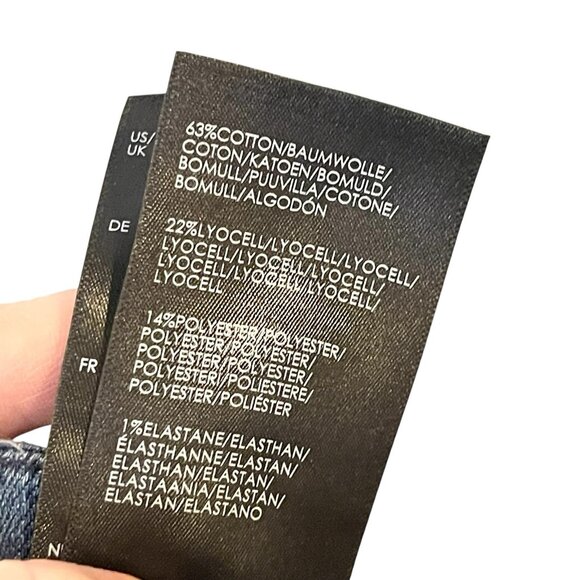 LIVERPOOL Pull-On Roll Cuff Blue Stretchy Jean Shorts The Short Size 6/28 - Picture 7 of 8